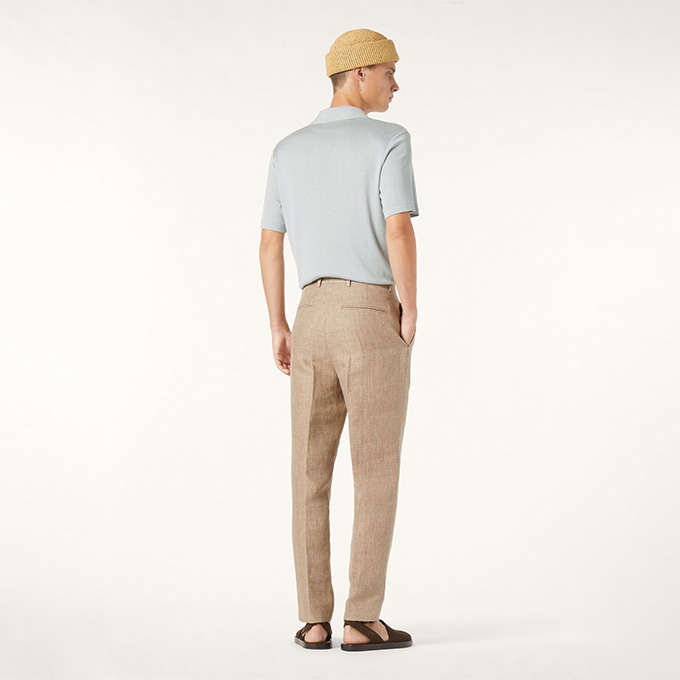 loro piana open collar cotton silk short‑sleeve polo shirt